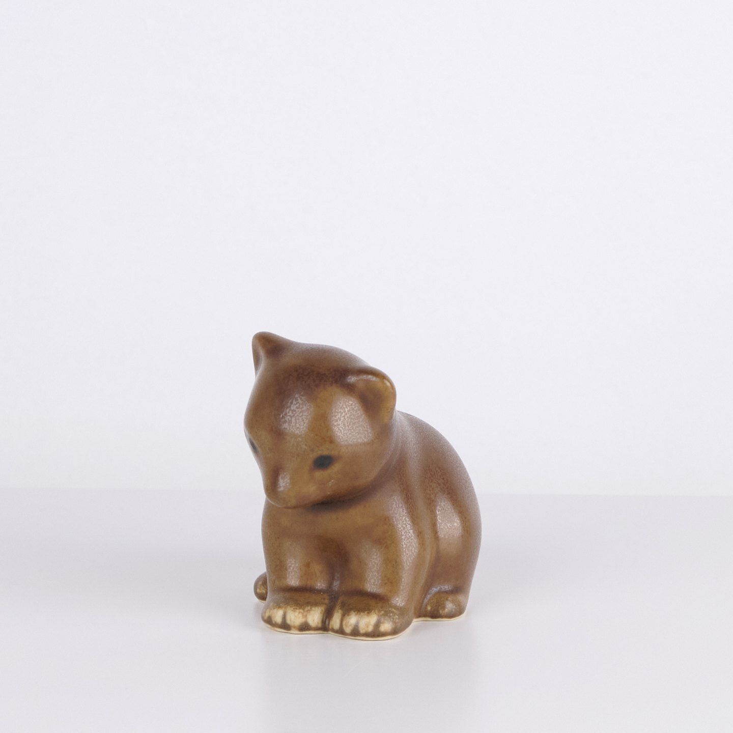 Knud Basse Cat Figure In Glazed Ceramic, Danish Design, 1960s photo for sale