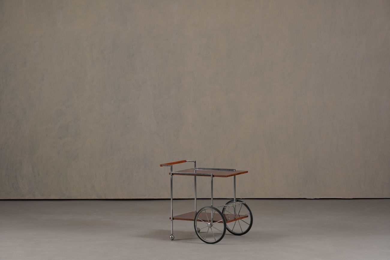 Vintage Mid Century Modern Bar Cart Or Tea Trolley , Italy 1960’s photo for sale