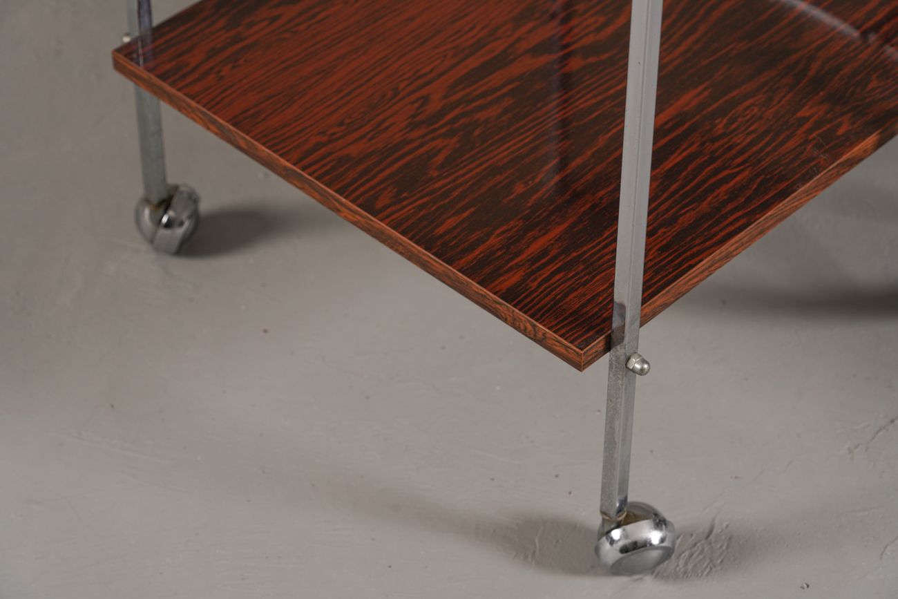 Vintage Mid Century Modern Bar Cart Or Tea Trolley , Italy 1960’s photo vinterior
