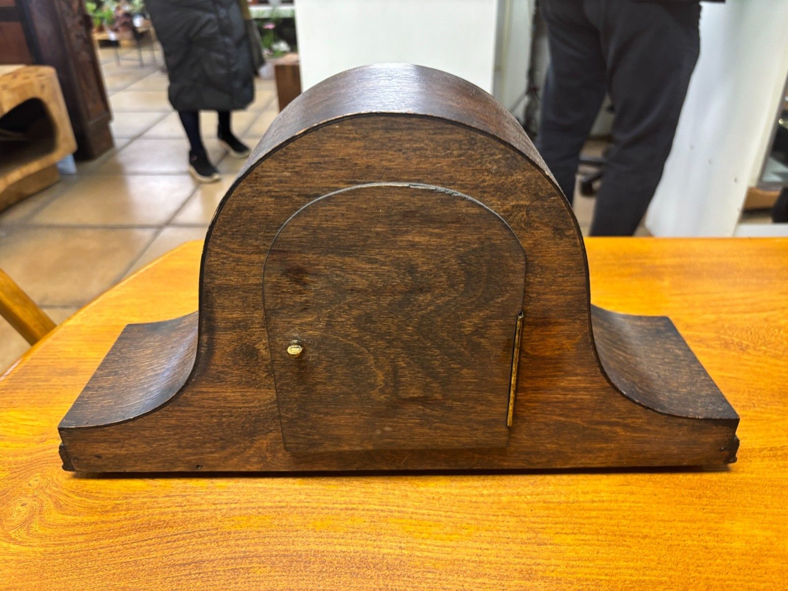1940's Vintage Westminster Chiming Nelson Hat Shaped Wooden Mantel Clock W/O photo vinterior