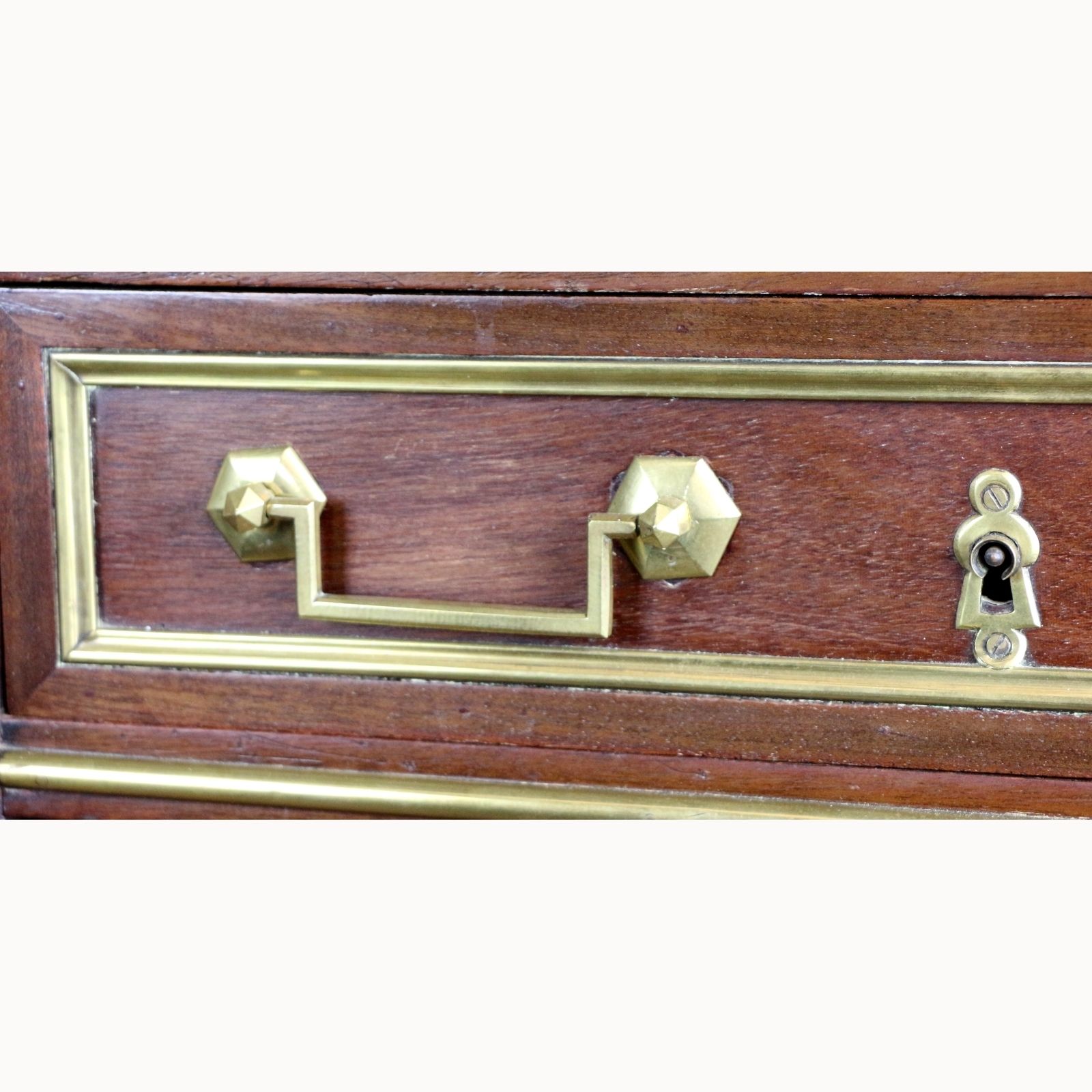photo furniture An Antique French Empire Mahogany & Brass Bound Escritoire Or Fitted Desk