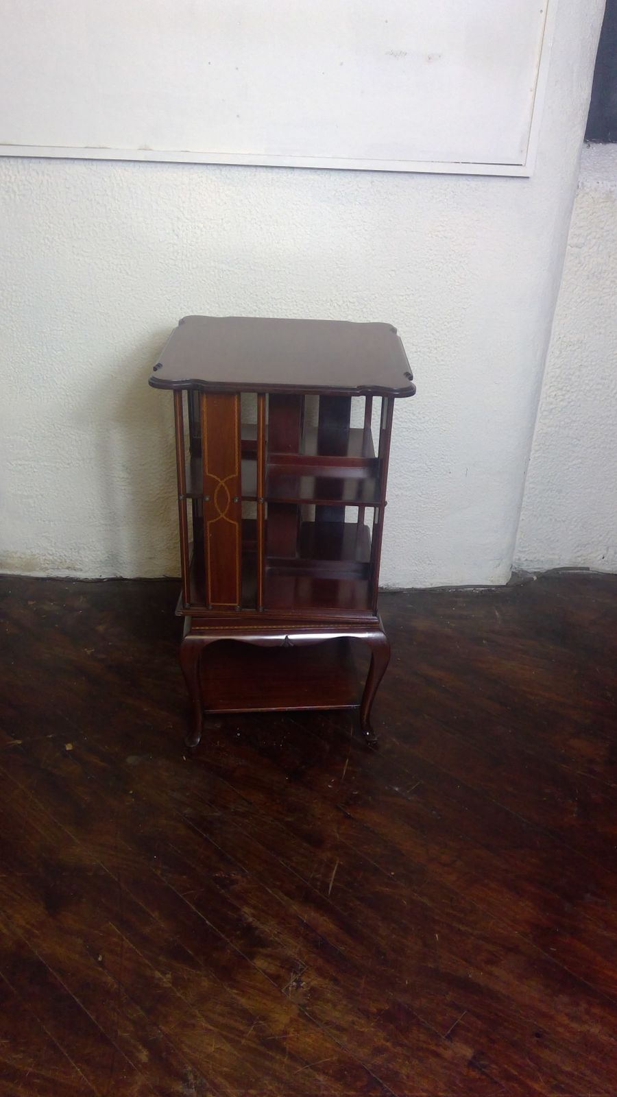 A Revolving Mahogany  Bookcase,Fitted On A  Queen Anne Cabriole Leg Base