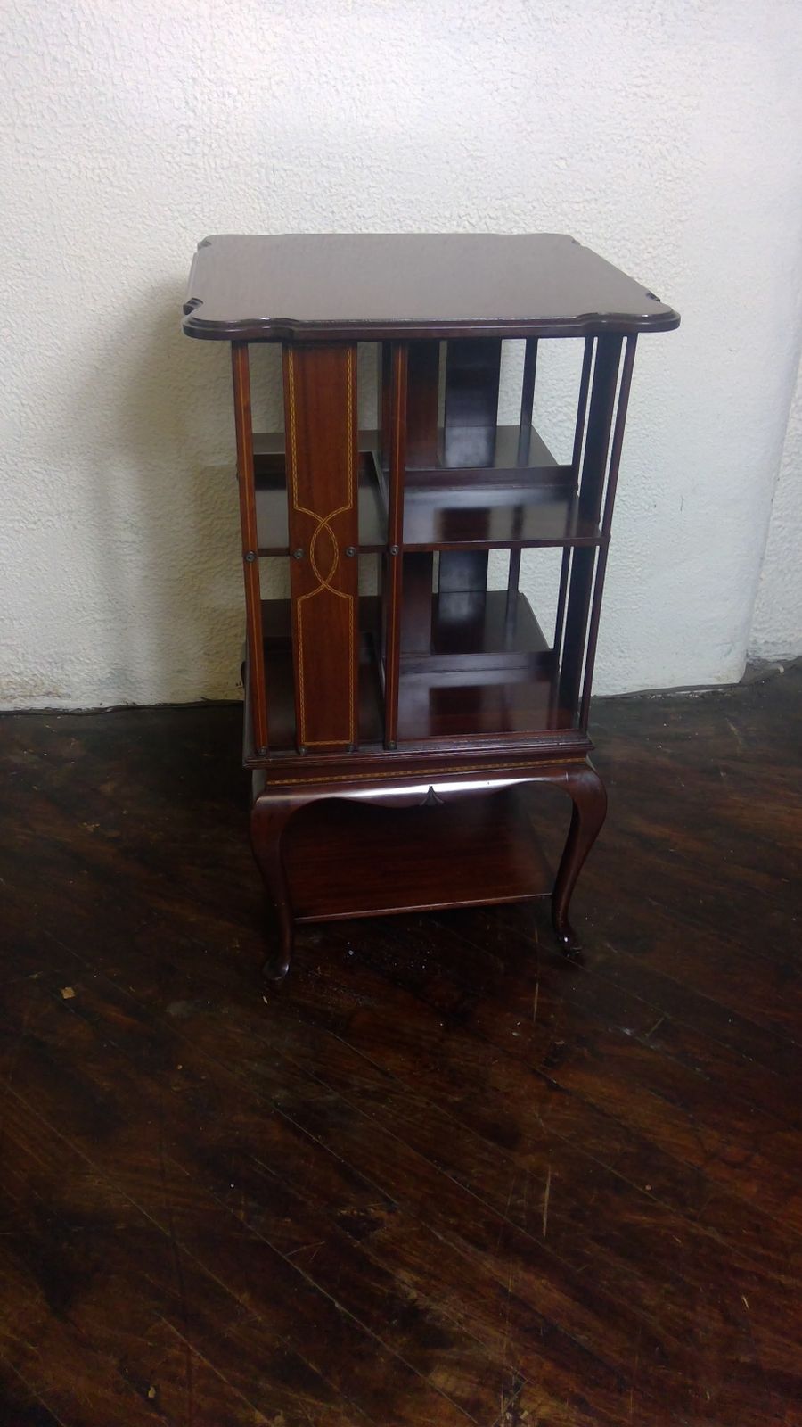 A Revolving Mahogany  Bookcase,Fitted On A  Queen Anne Cabriole Leg Base photo vintage