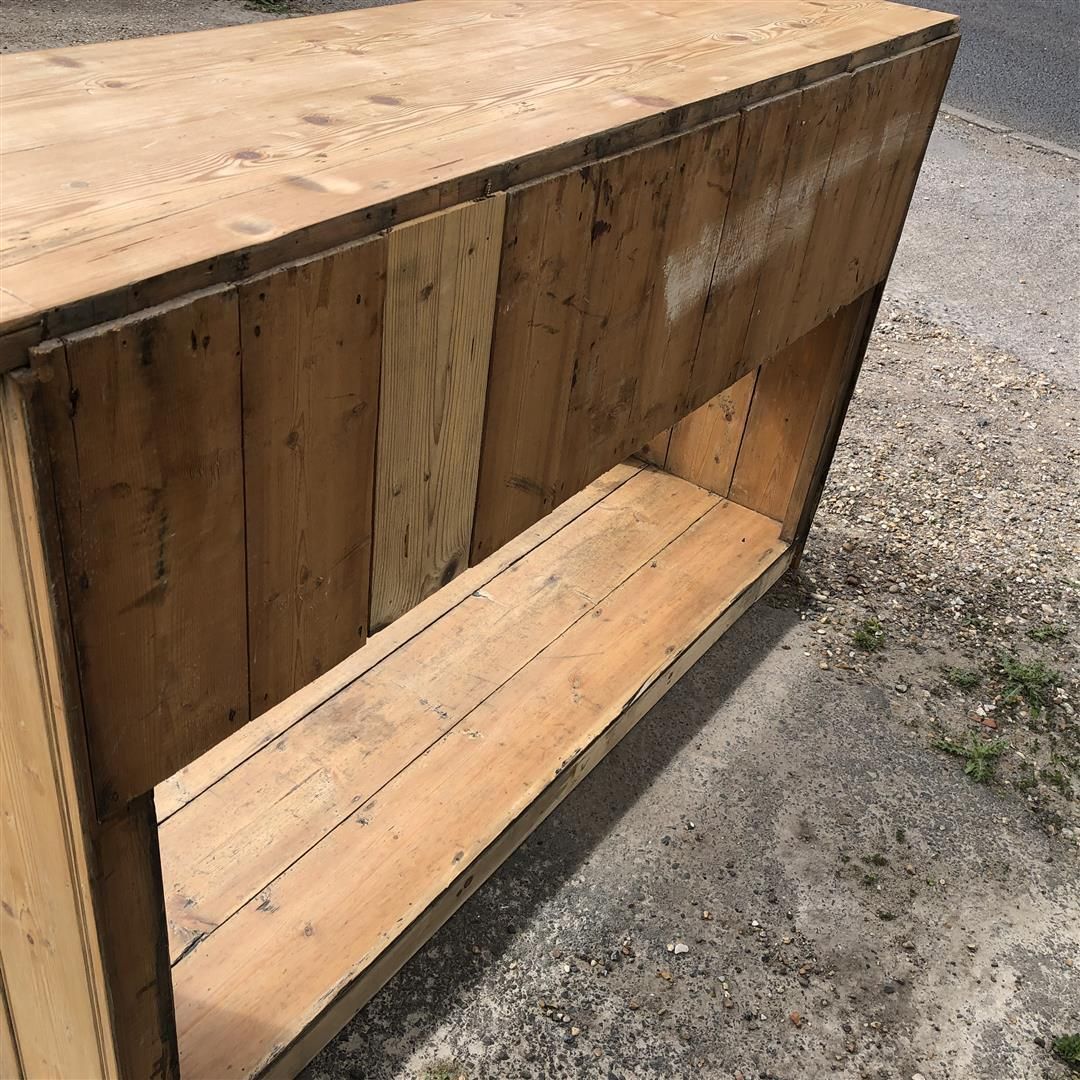 photo furniture Antique Pine Pot Board Kitchen Dresser Base With Drawers Above 1900s