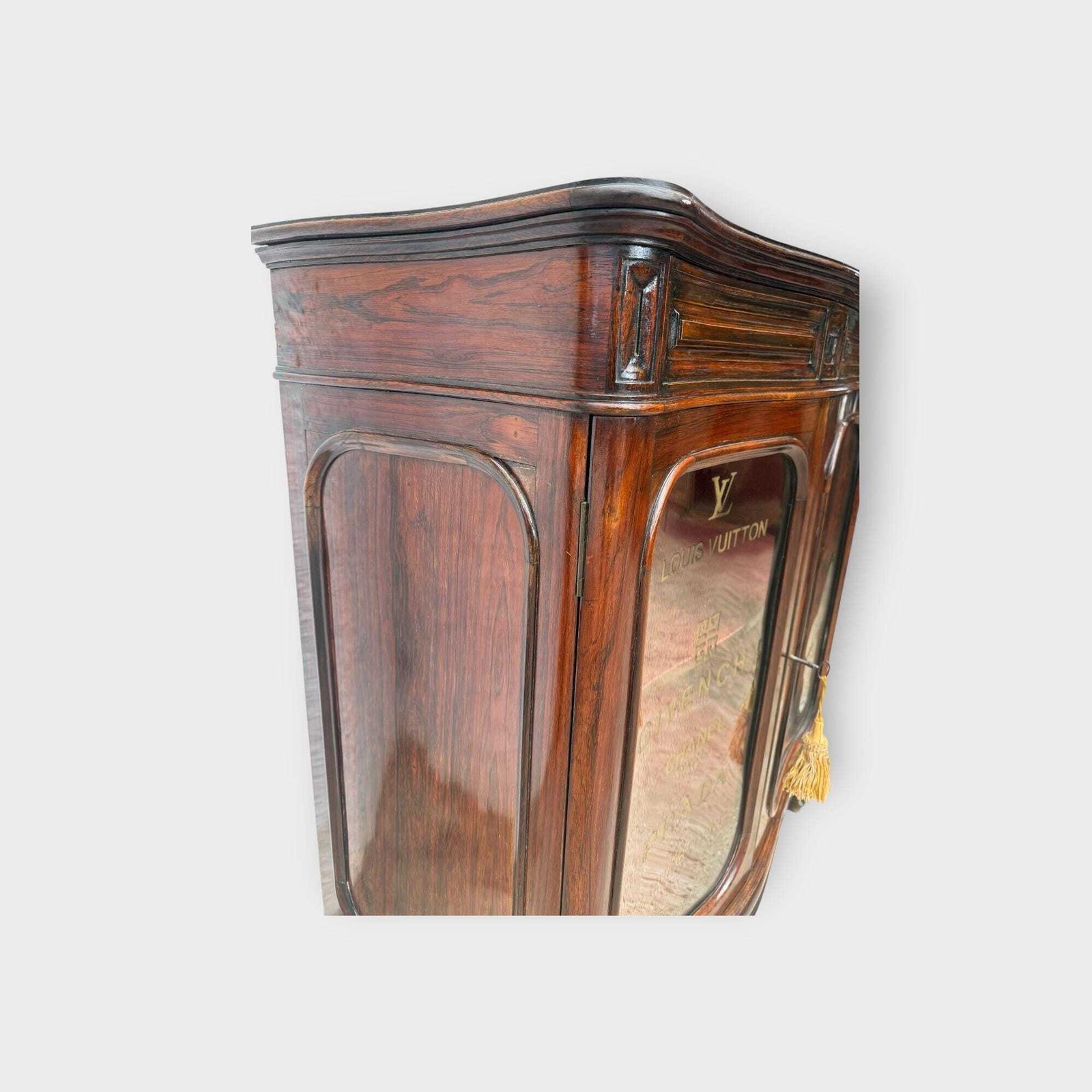 Stunning Antique 2 Door Rosewood 2 Door Glazed Bookcase With Later Lettering photo buy