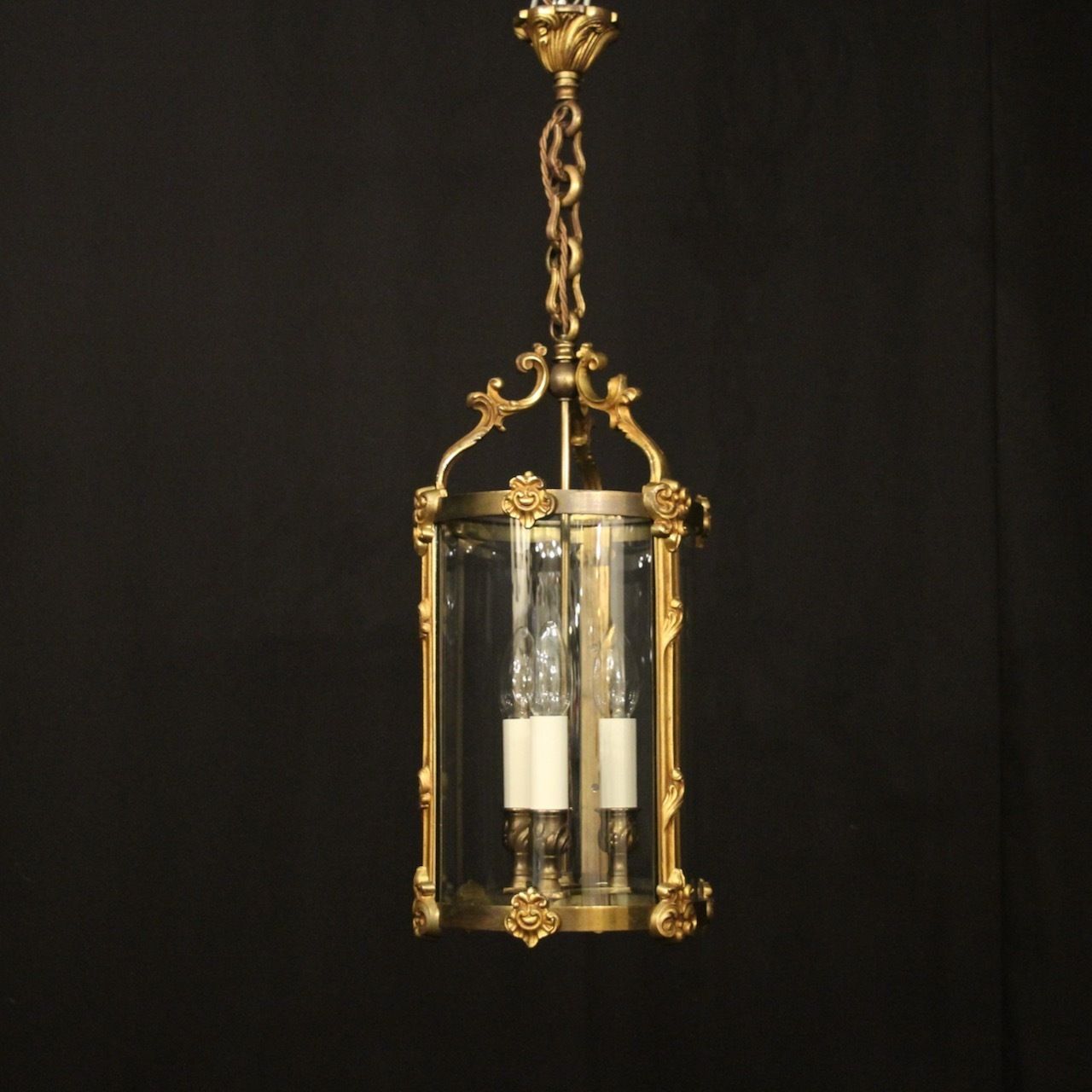 French Gilded Bronze Antique Hall Lantern photo furniture