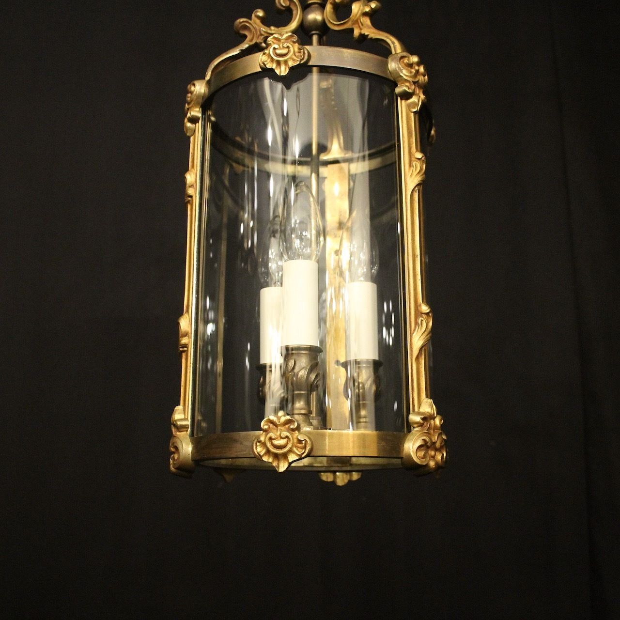 French Gilded Bronze Antique Hall Lantern photo 1495.0