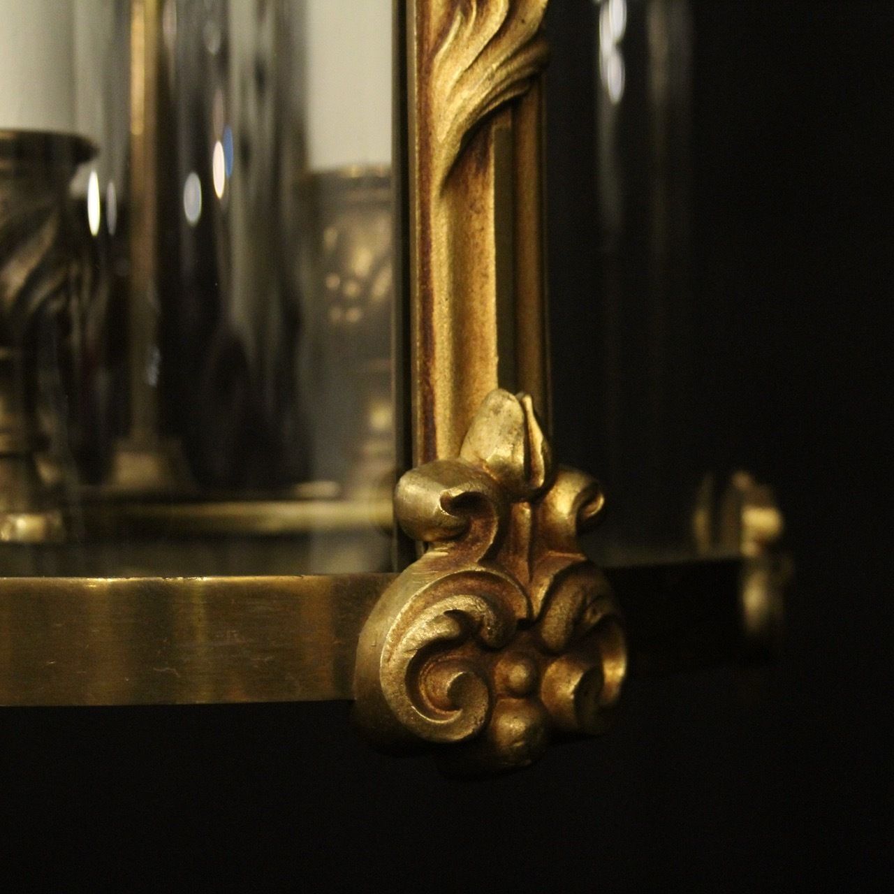French Gilded Bronze Antique Hall Lantern photo vintage