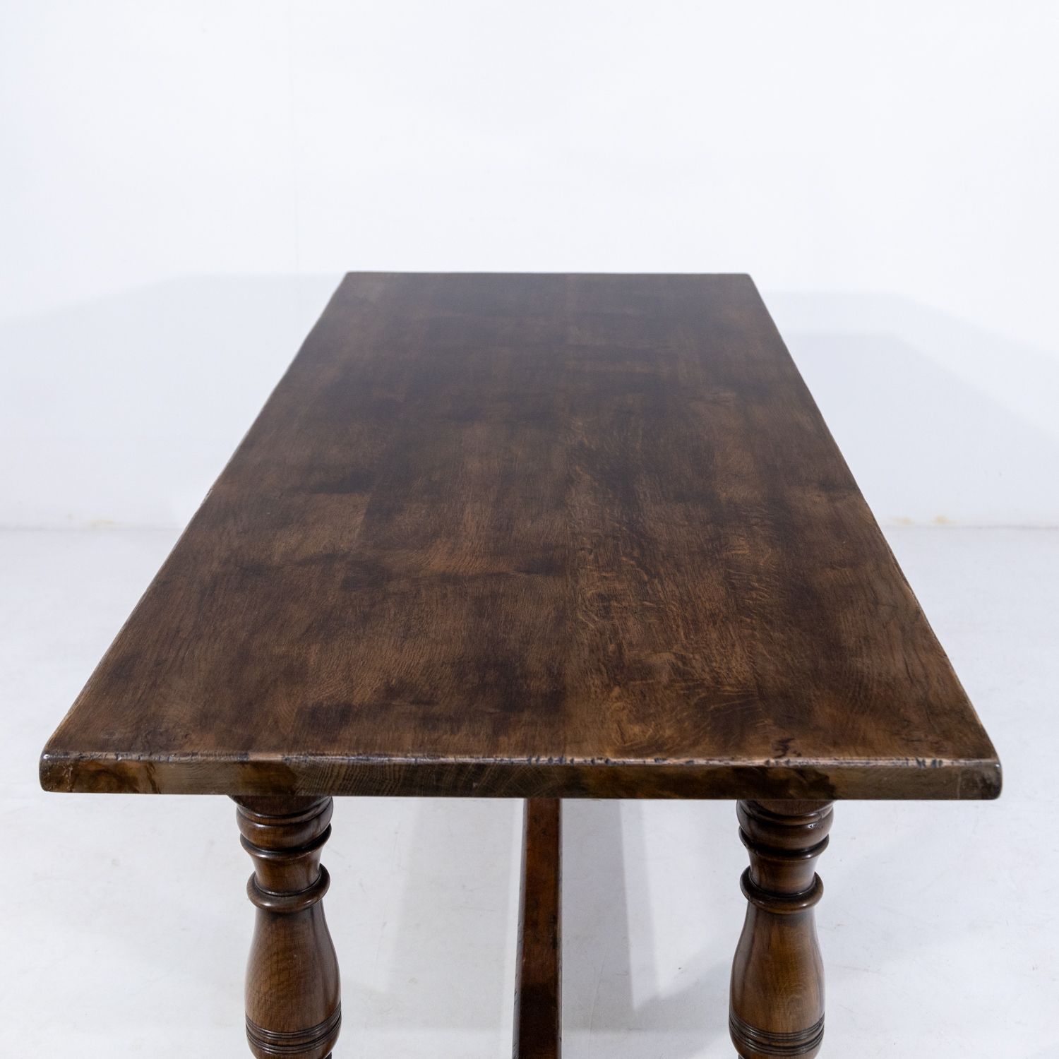 Oak Refectory Table And Six Oak Rush Seated Chairs photo vintage