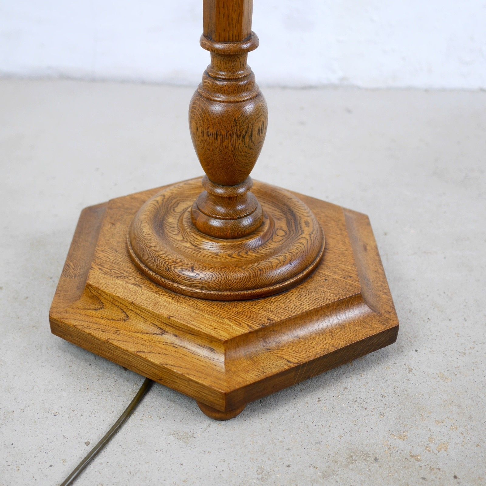 photo for sale Tall Antique Wooden Warm Elm Standard Floor Lamp Light Heals Style Deco #103142