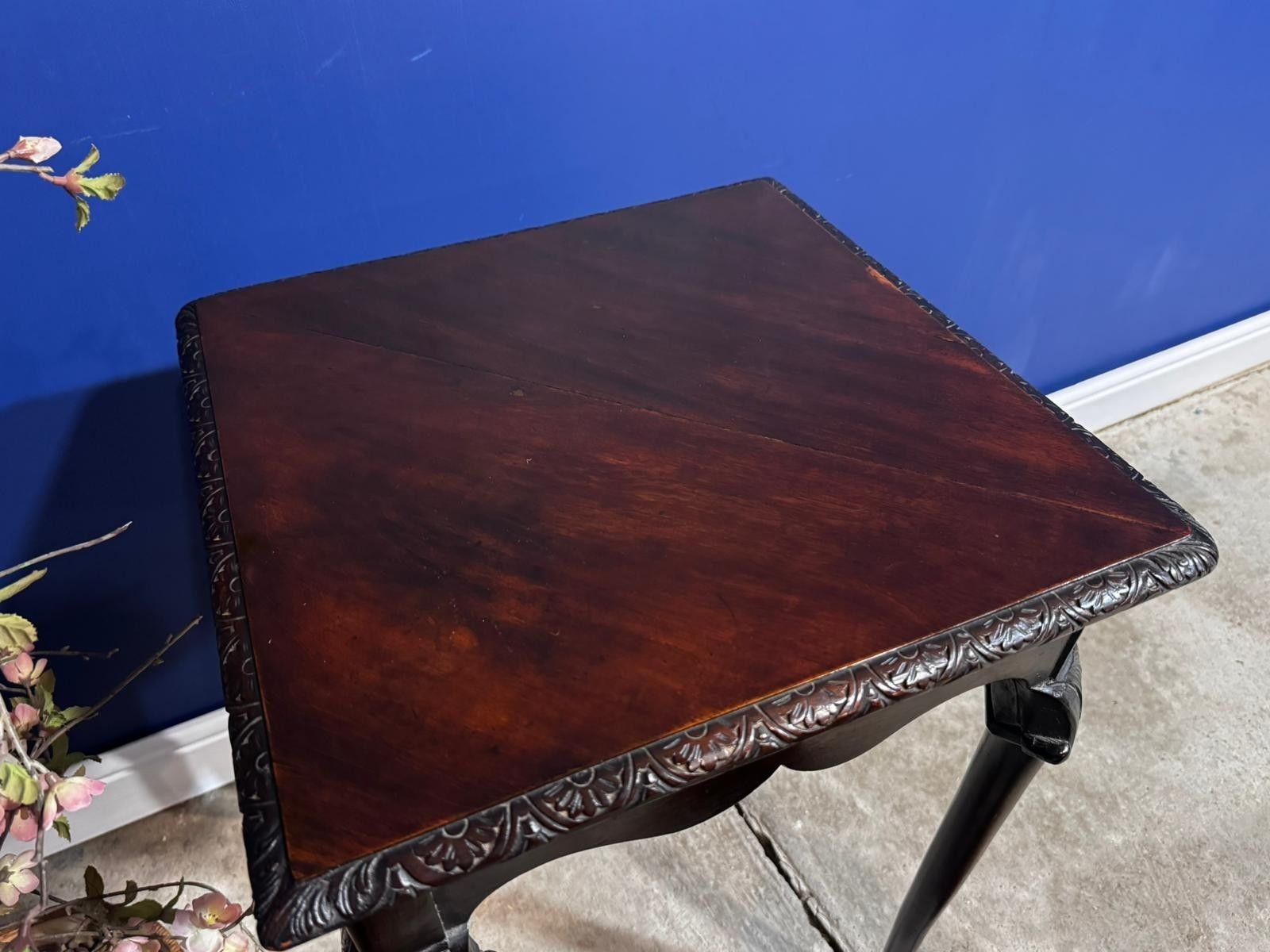 Antique Edwardian Mahogany Two Tier Side Table End Wine Plant Stand Carved photo buy