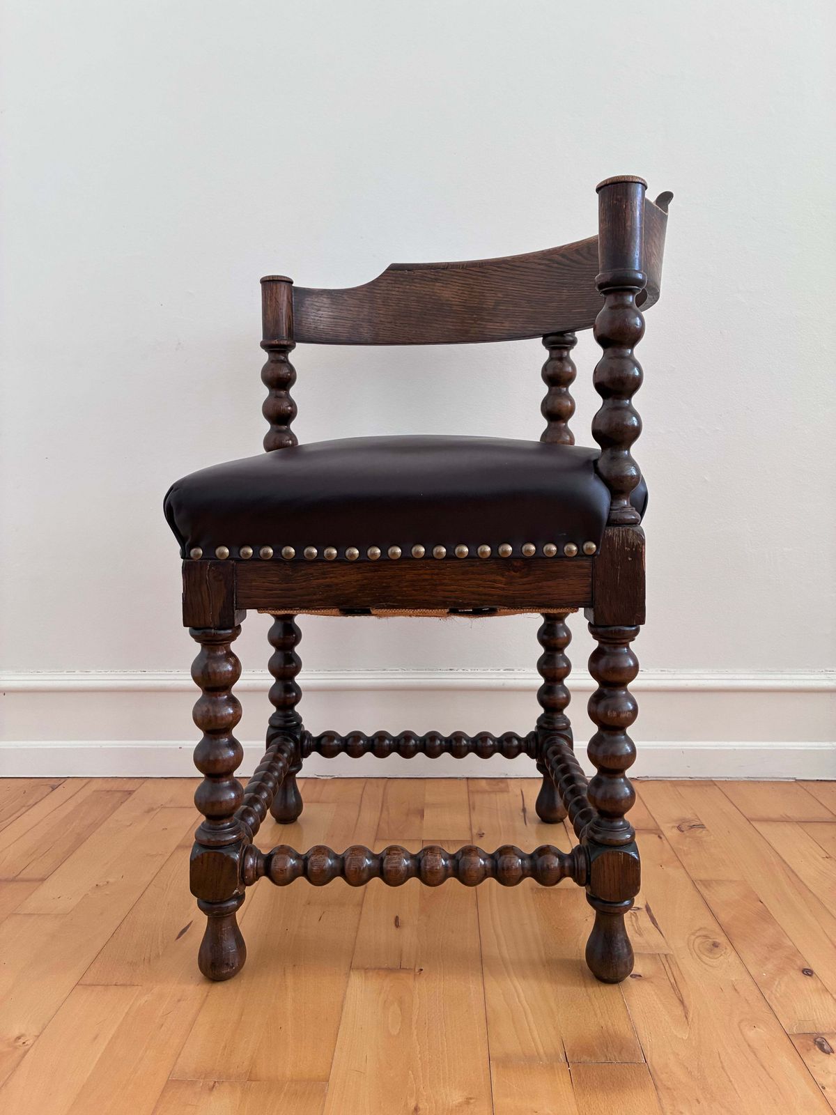 Antique Edwardian Bobbin Corner Chair, English 1900 photo for sale