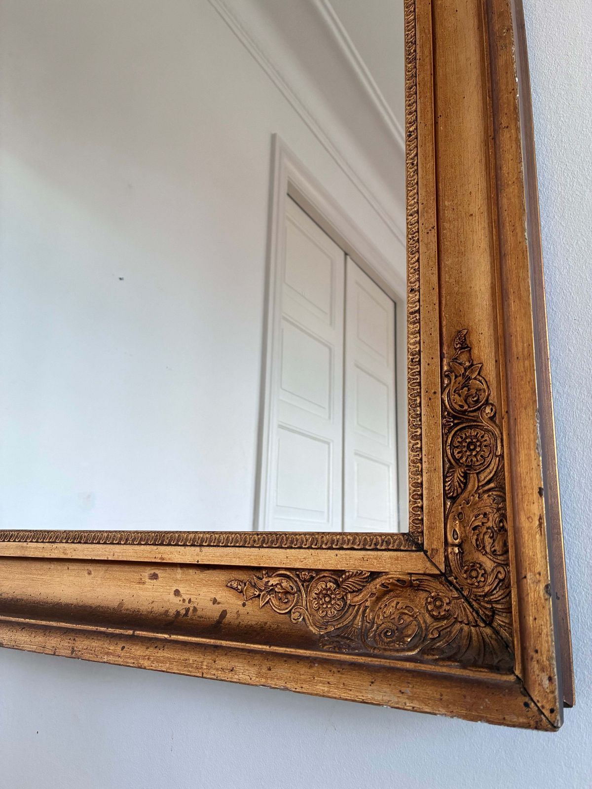 Large Antique Napoleon III Giltwood French Wall Mirror, 19th Century photo 1090.0