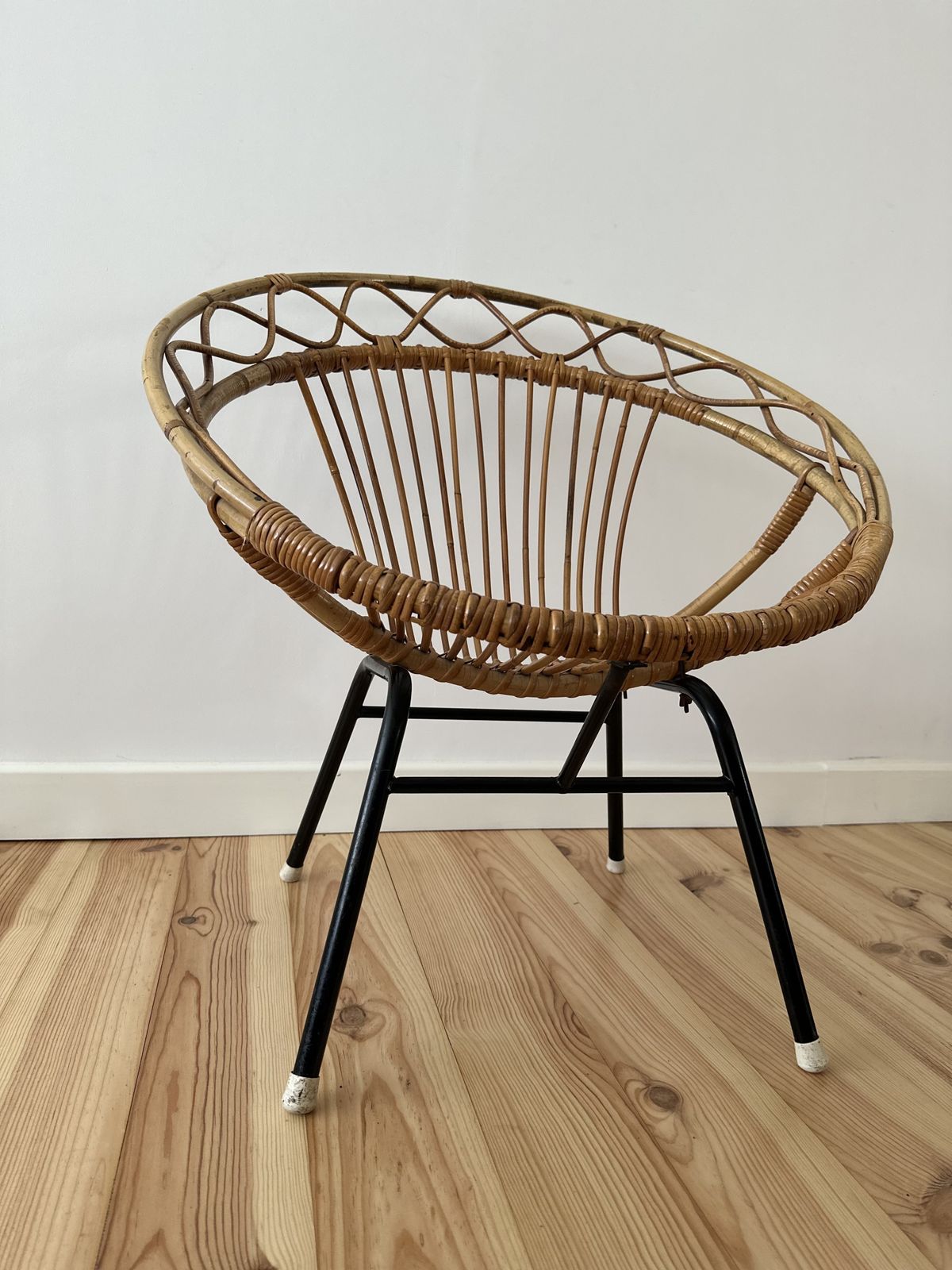 Mid Century Bamboo Metal Chair Rohe Noordwolde photo vinterior