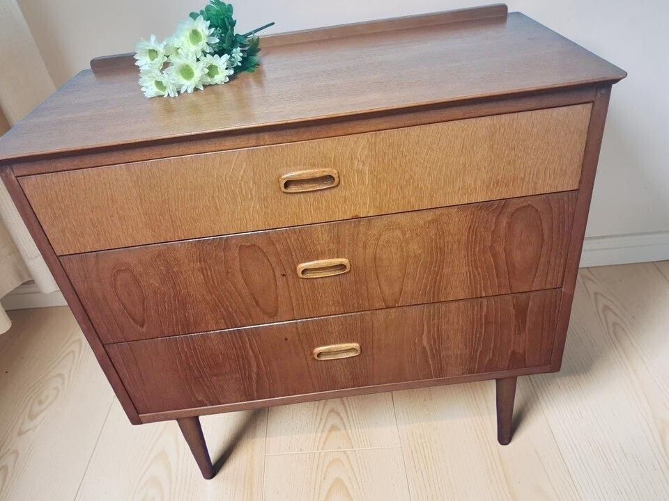 Vintage Mid Century Lebus Teak Dressing Table With Matching Chest Of Drawers photo buy