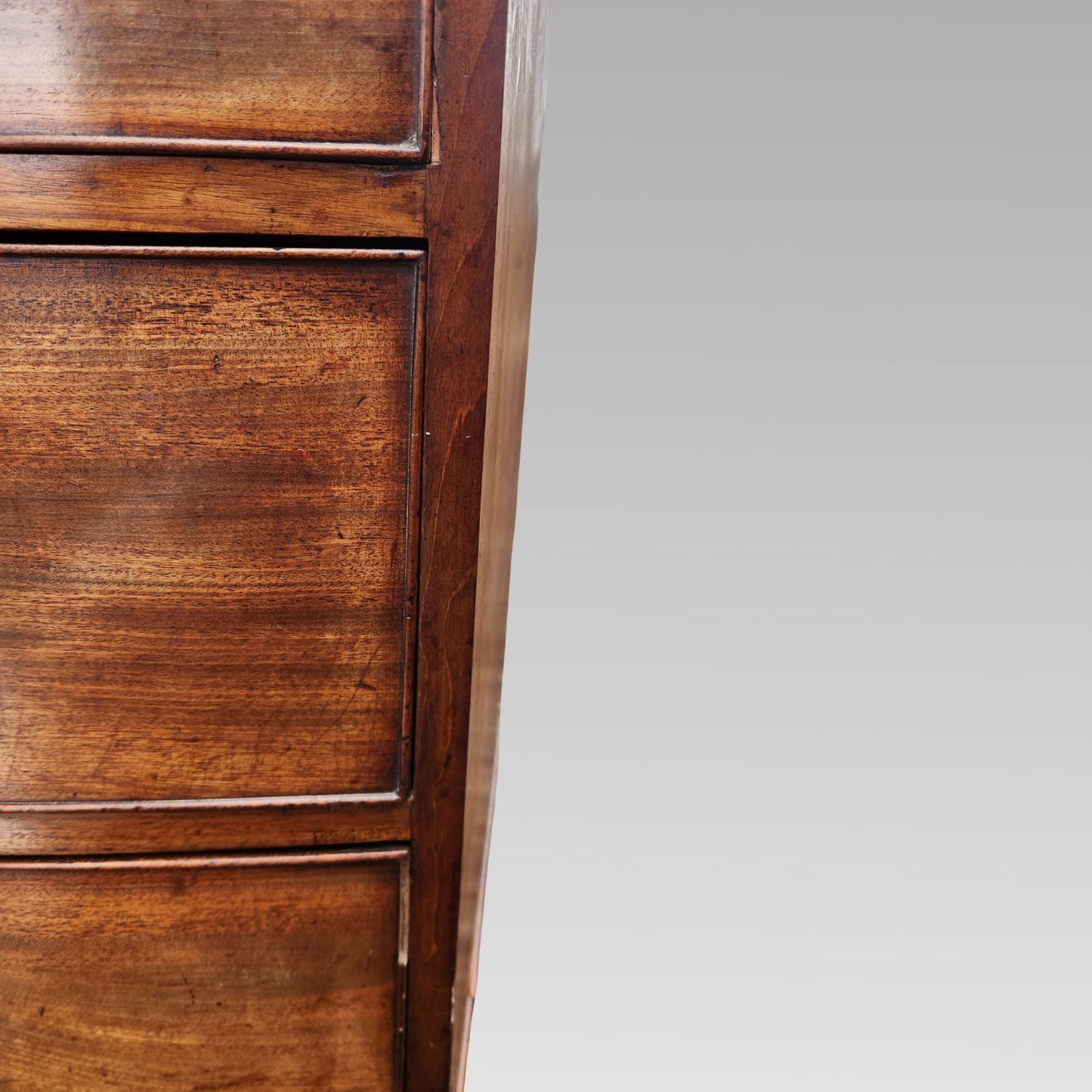 photo for sale Fabulous Victorian Mahogany Chest Of Drawers Bow Front Turned Handles