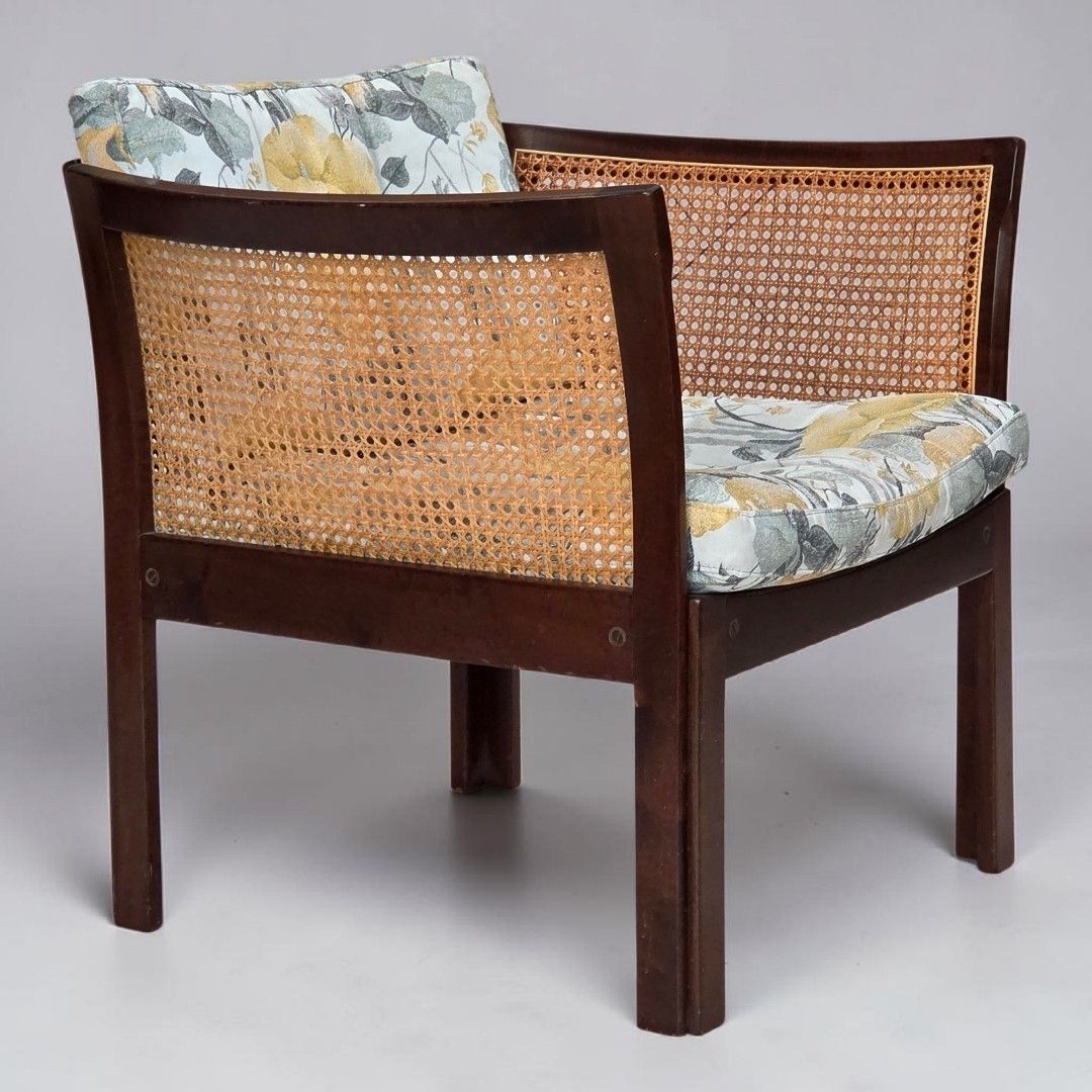1970s, Danish Design By Illum Wikkelsø, Armchair Model "Plexus", Teak Wood, Furniture Mesh.
