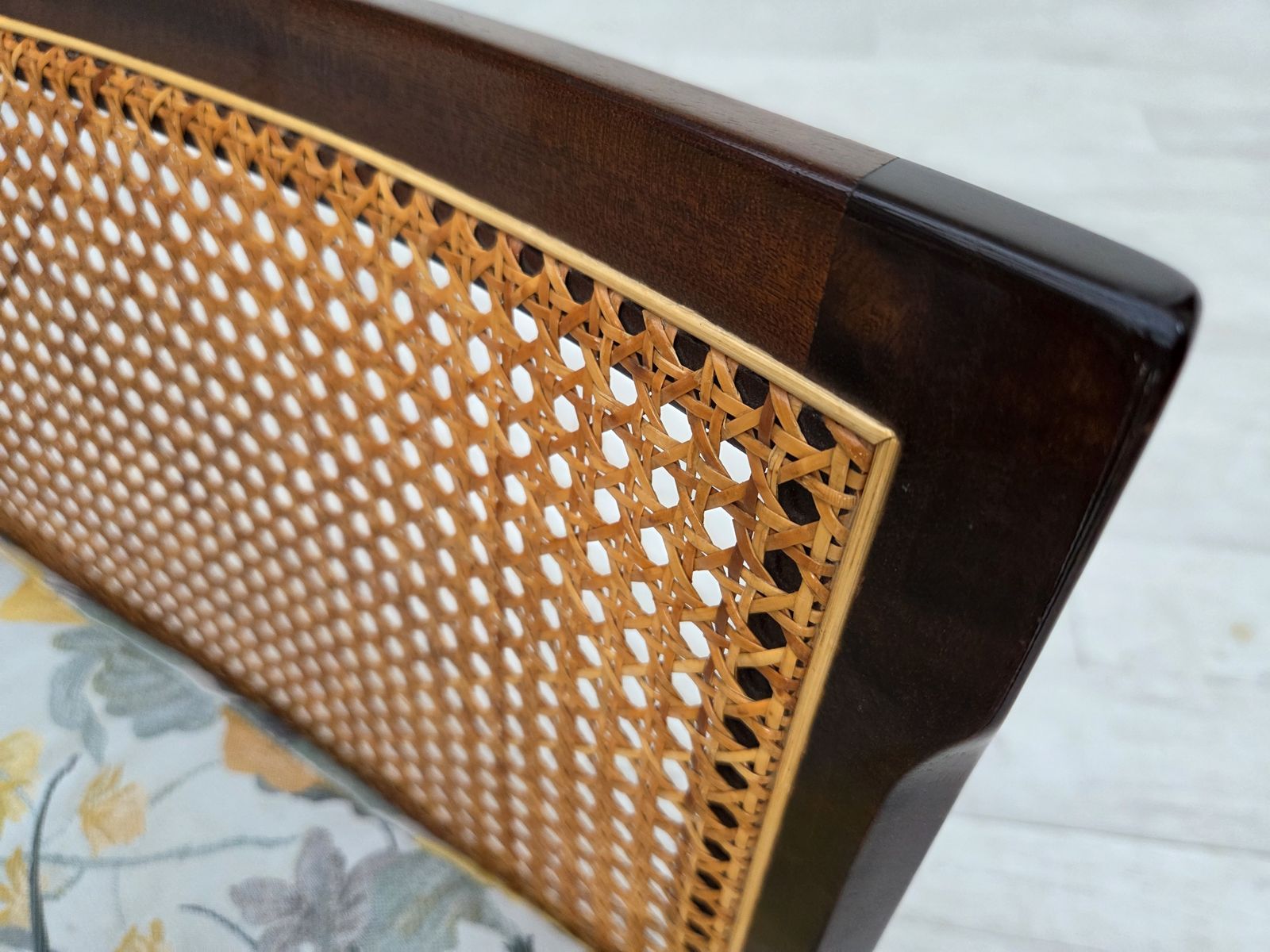 1970s, Danish Design By Illum Wikkelsø, Armchair Model "Plexus", Teak Wood, Furniture Mesh. photo Furniture