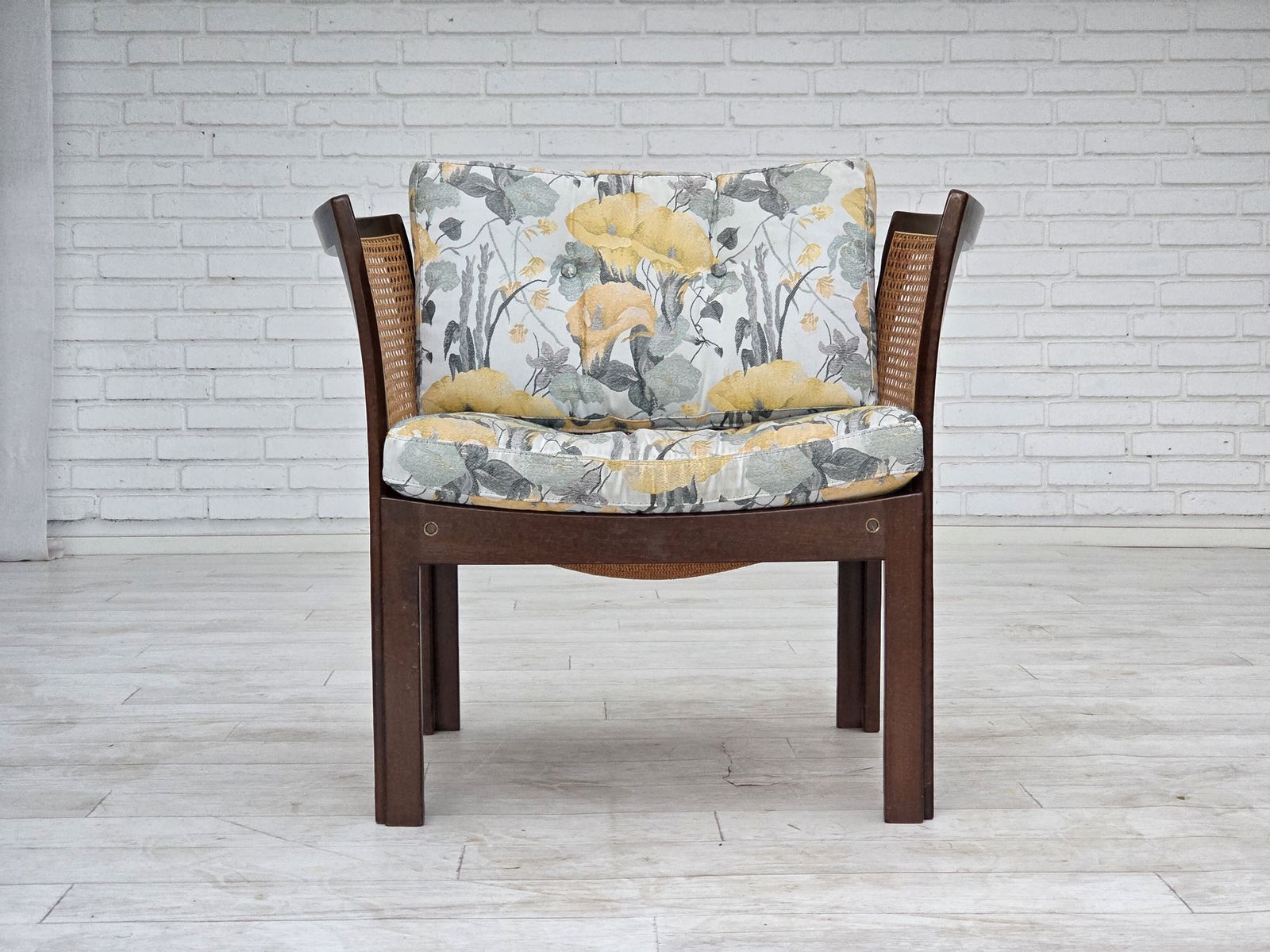 1970s, Danish Design By Illum Wikkelsø, Armchair Model "Plexus", Teak Wood, Furniture Mesh. photo 1050.0