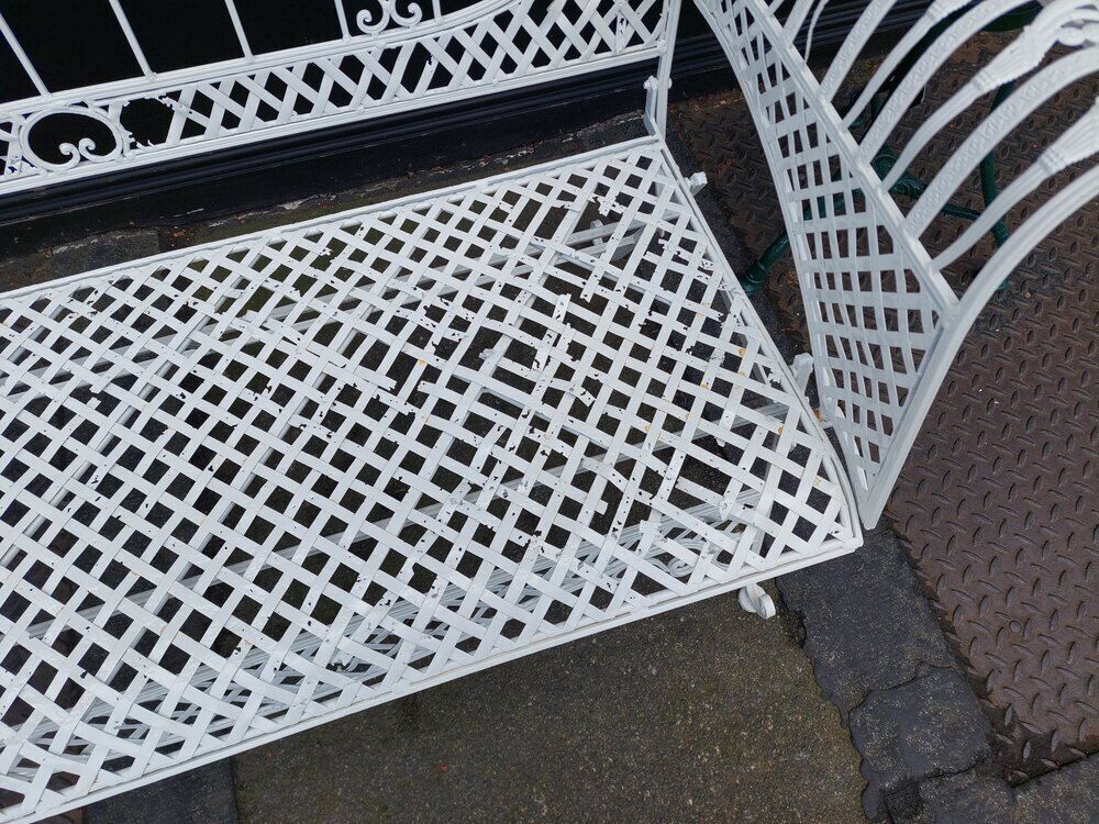 Decorative Cast Metal Two Seater Garden Bench photo for sale