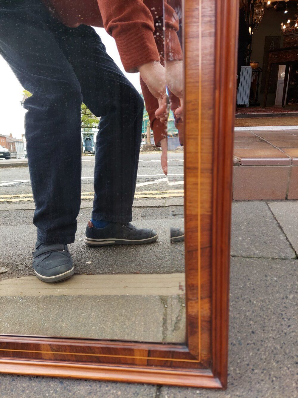Edwardian Rosewood & Marquetry Over Mantel Mirror photo Home Decor