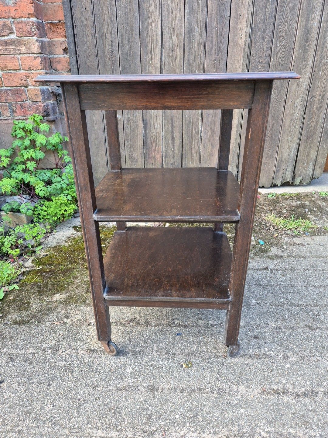 Vintage Oak 3 Tier Side Occasional Table / Trolley photo furniture