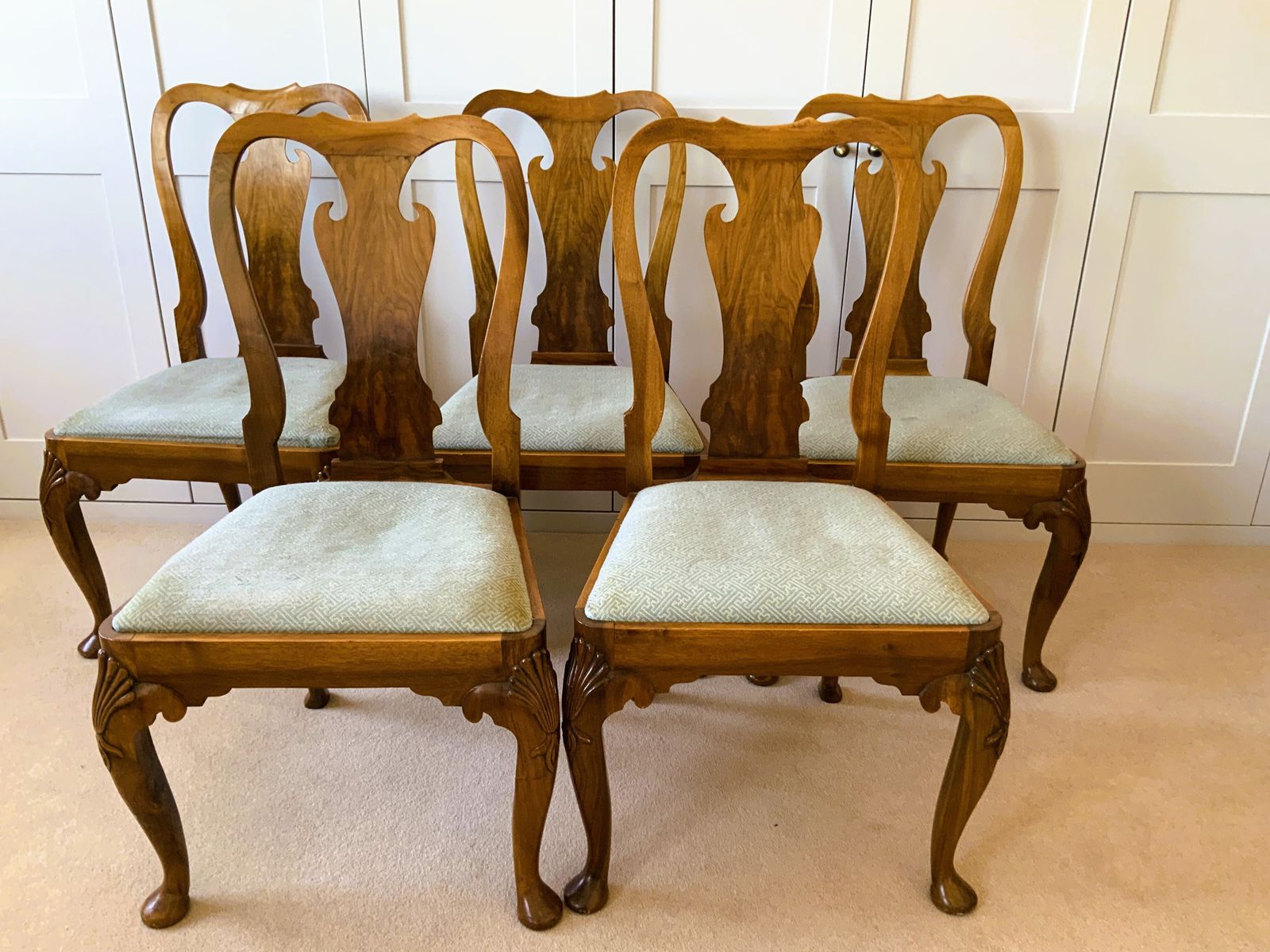 Queen Anne Walnut Dining Chairs By Clifford J. Tracy