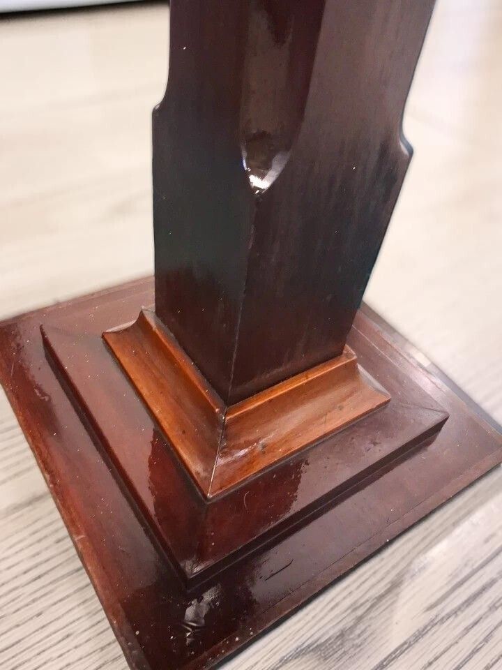 Antique Victorian Mahogany Pedestal Torchere Plant Stand Very Sturdy photo 345.0
