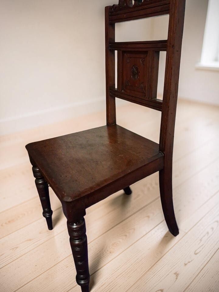 Antique Oak Victorian Hall Chair photo vinterior