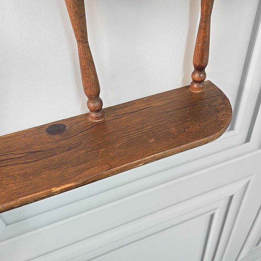 Vintage French Wall Shelf Wooden Shelf Shelving Unit Turned Farmhouse Rustic photo buy