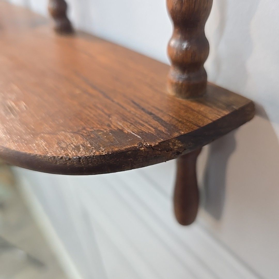 photo furniture Vintage French Wall Shelf Wooden Shelf Shelving Unit Turned Farmhouse Rustic