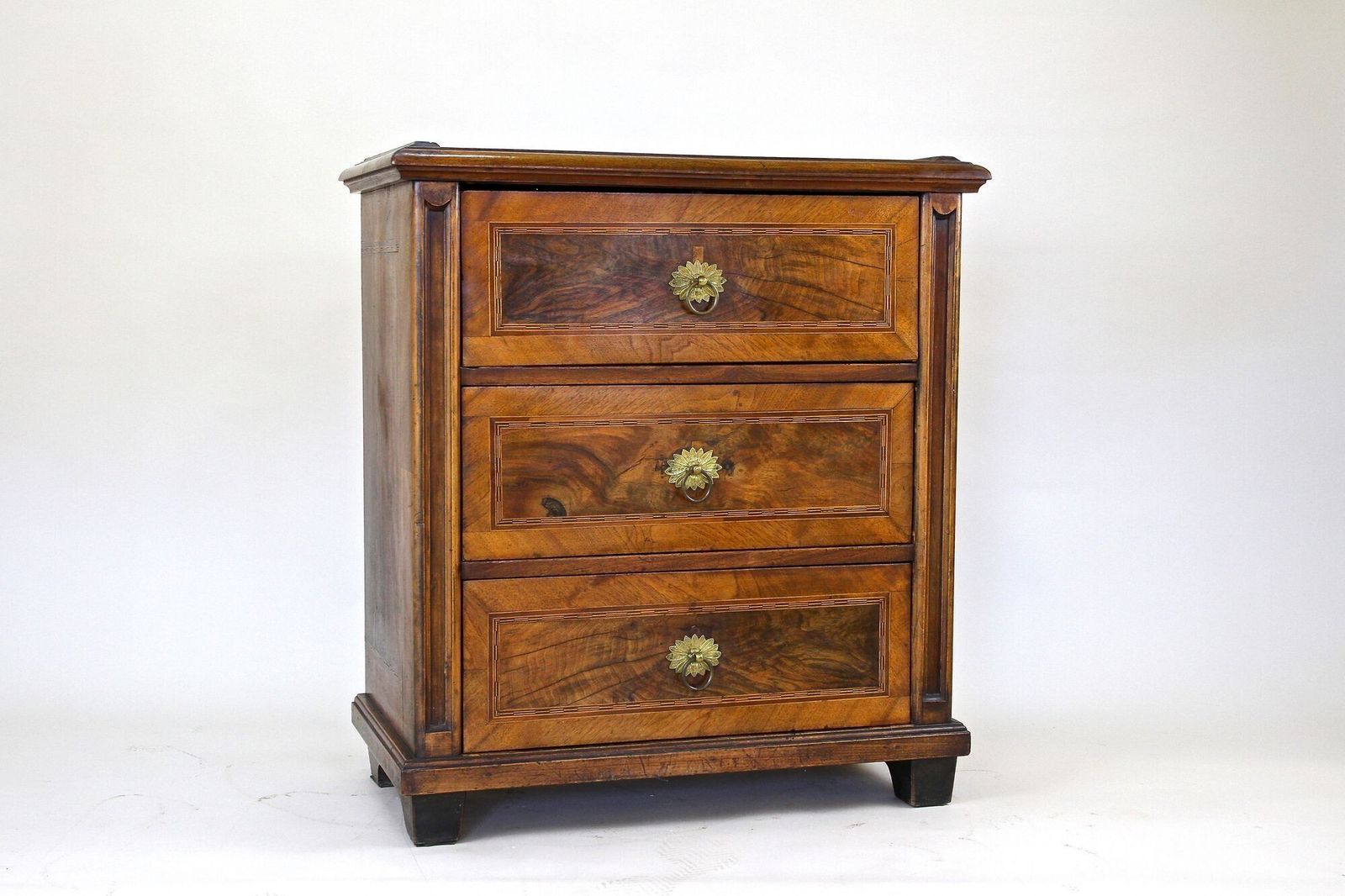Furniture 19th Century Biedermeier Chest Of Drawers With Micro Inlays, Walnut, At Ca. 1850 photo