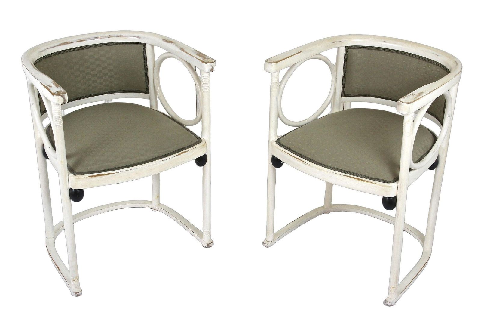 20th Century Thonet Art Nouveau Armchairs By Josef Hoffmann, At Ca. 1905