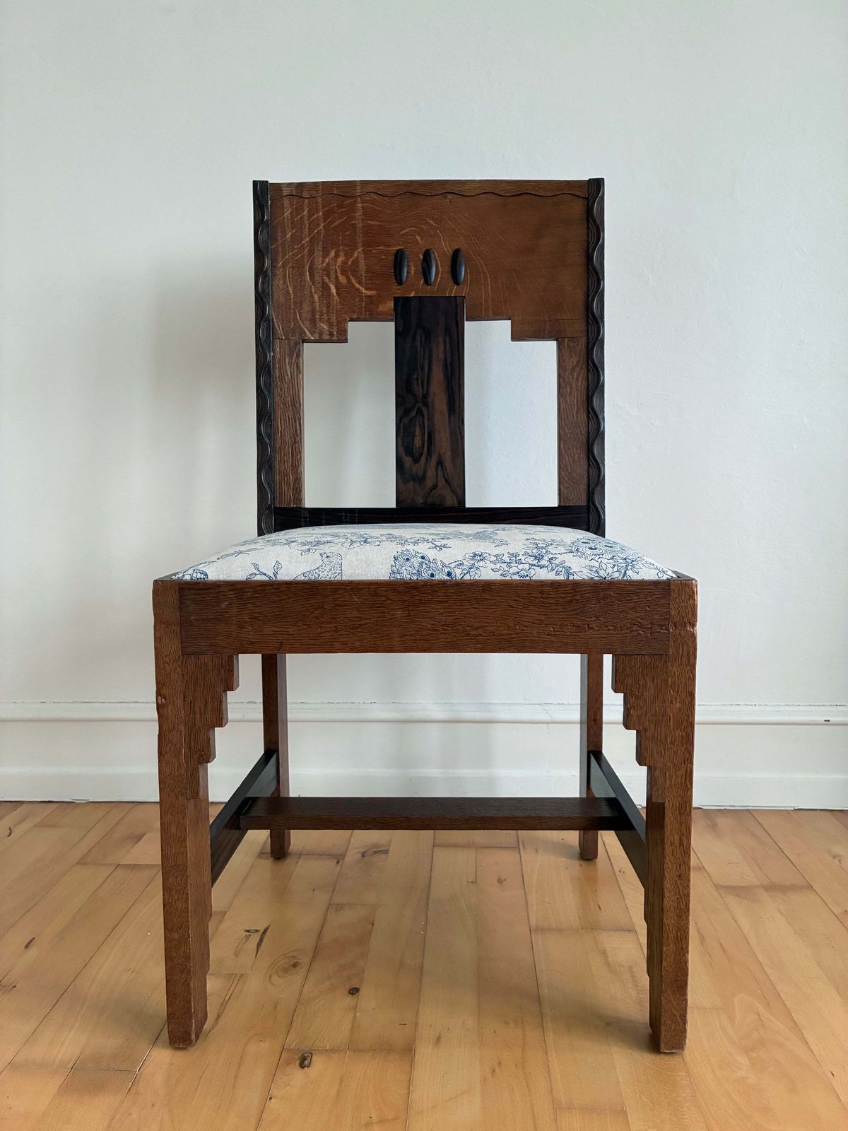 A Pair Of Dutch Art Deco Amsterdam School Chairs 1920s photo for sale