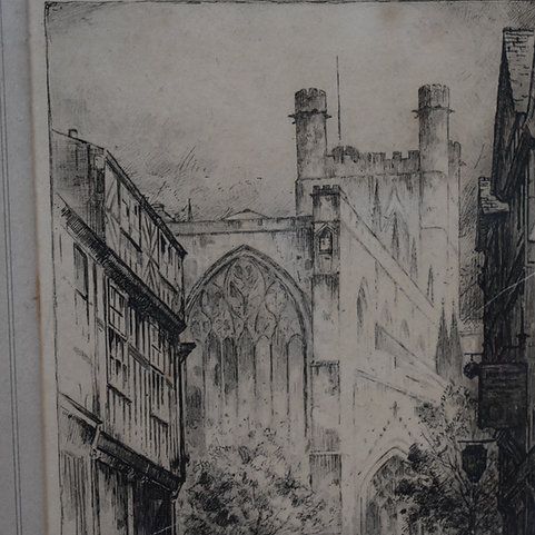 Antique Featherstone Robson Canterbury Chester Worchester Catheral Etching Trio photo Art