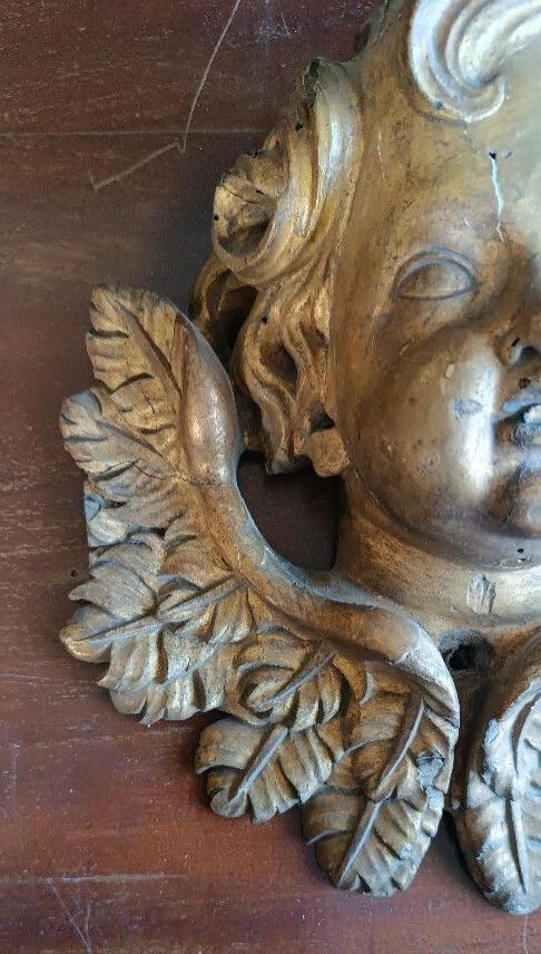 Large Antique Cherub Head, 17th Century Italian Baroque Style photo buy