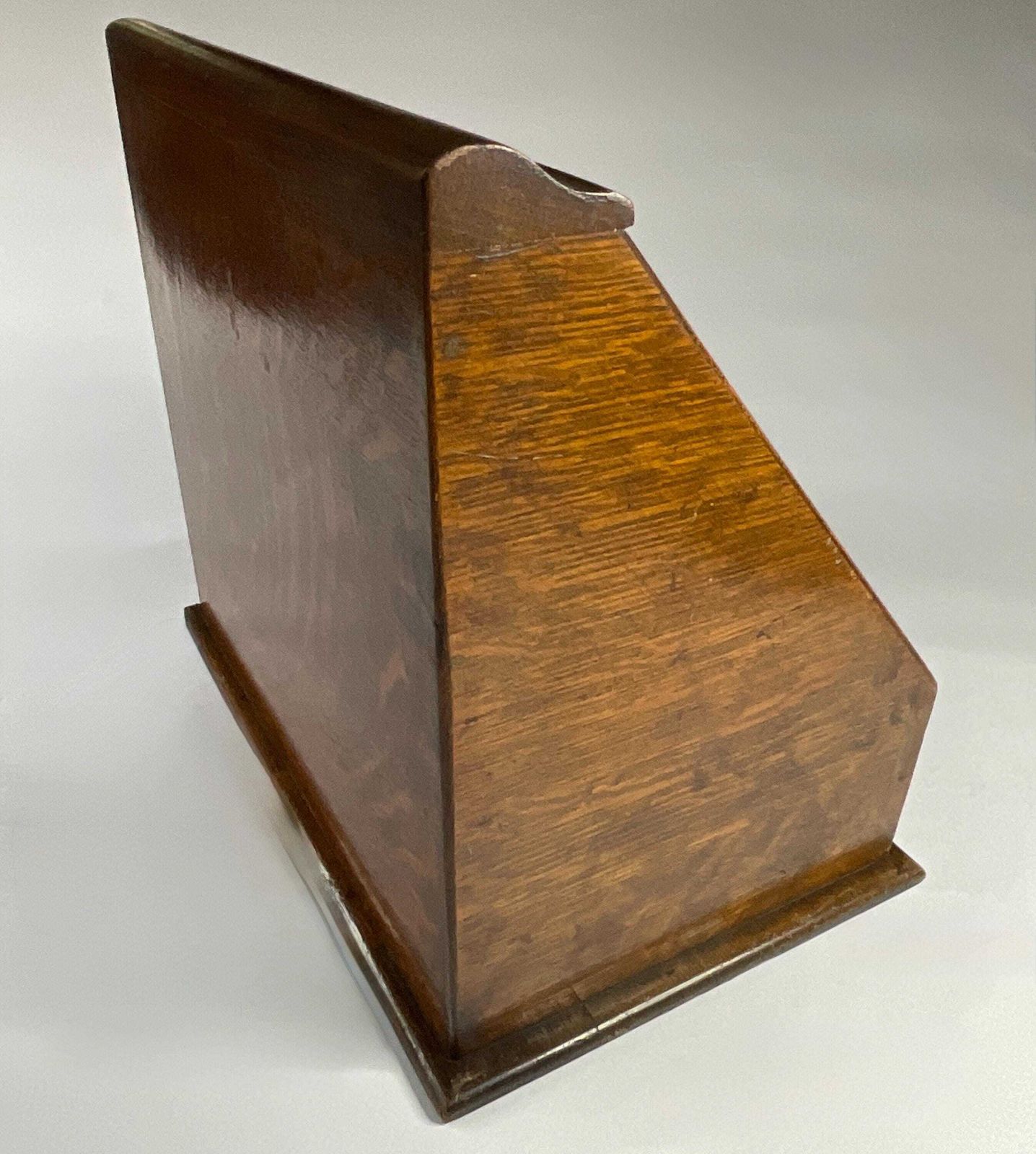 320.0 Antique Edwardian Golden Oak Tambour Stationery Cabinet – C. 1900 photo