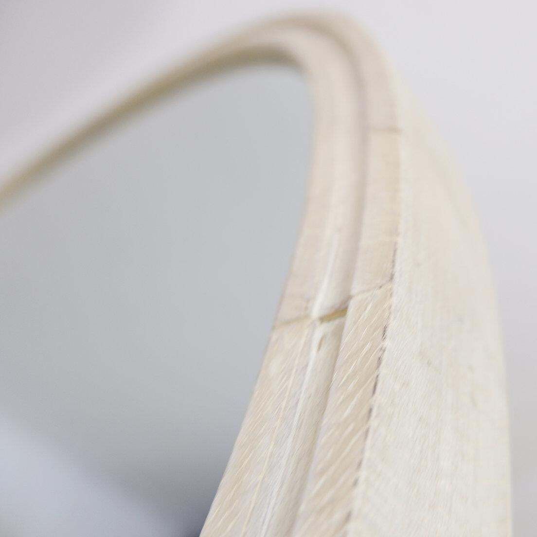 Round Tripod Floor Mirror In Whitewashed Wood: ø 85cm H: 114cm photo vintage