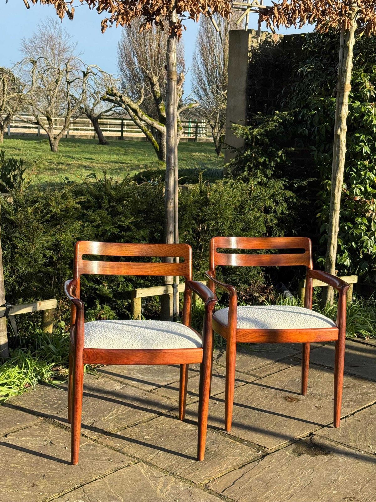photo for sale Mid Century Danish Rosewood Dining Chairs By H W Klein For Bramin Danish 1960