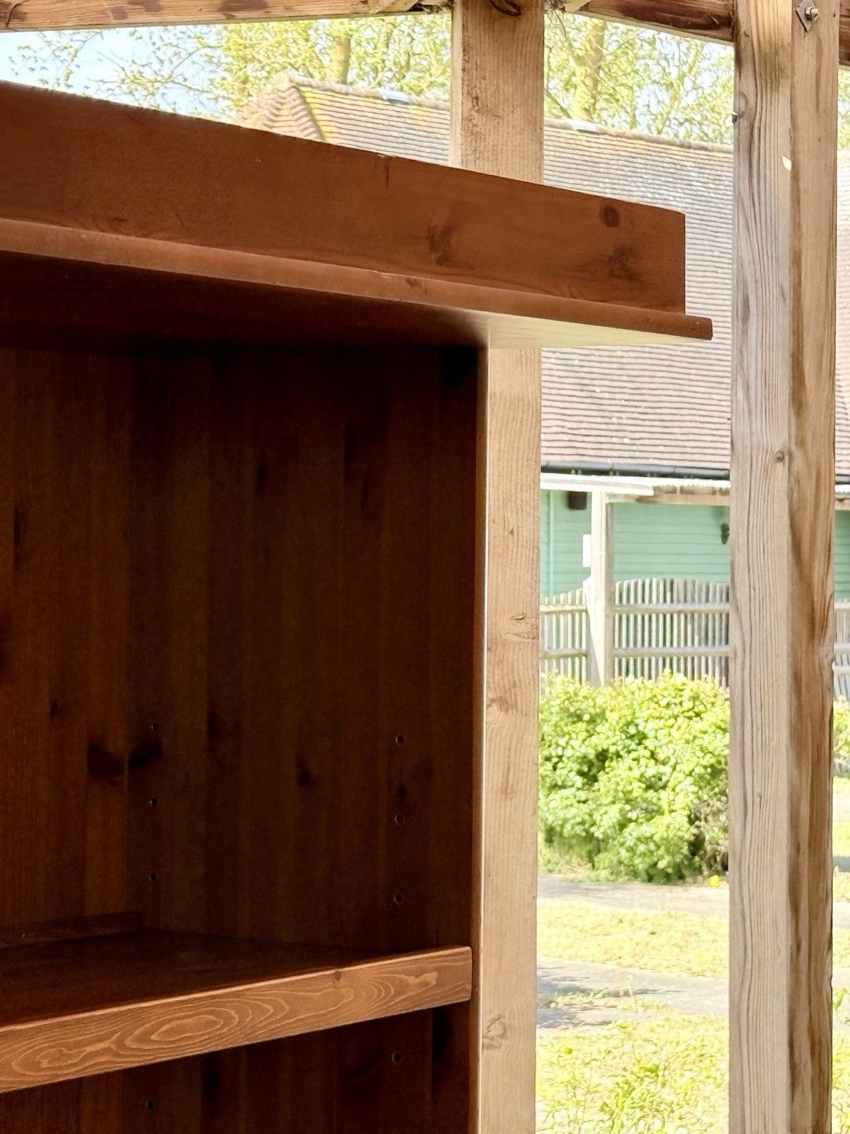 Furniture Extra Large Rustic Traditional Shelving Unit Solid Pine Open Bookcase photo