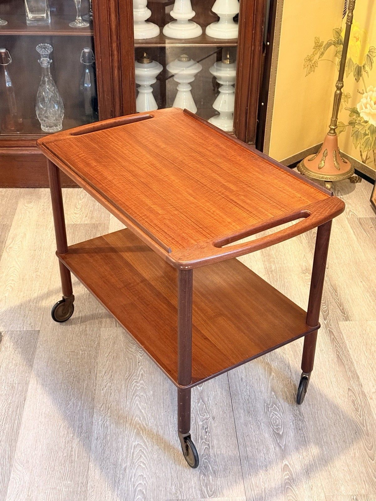 Bowa Denmark Teak Drinks Trolley 1960s Danish Mcm Bar Cart photo 350.0