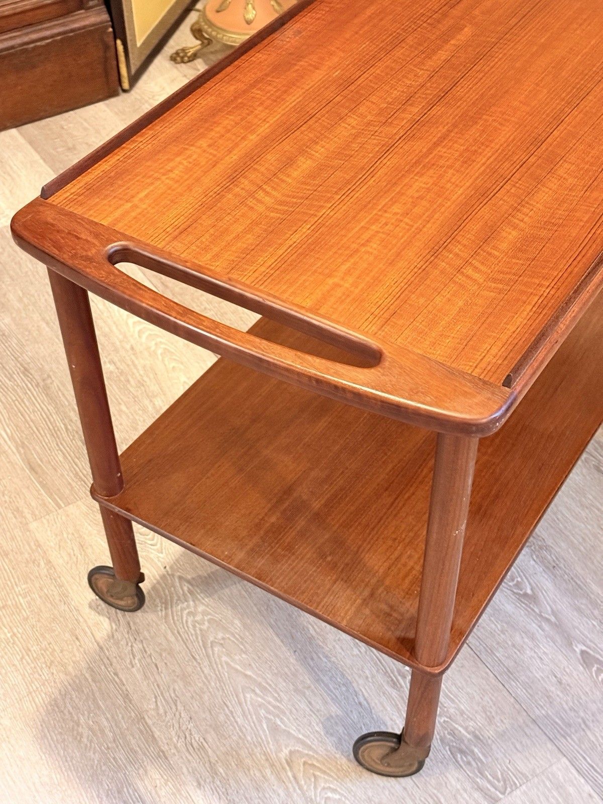 Furniture Bowa Denmark Teak Drinks Trolley 1960s Danish Mcm Bar Cart photo