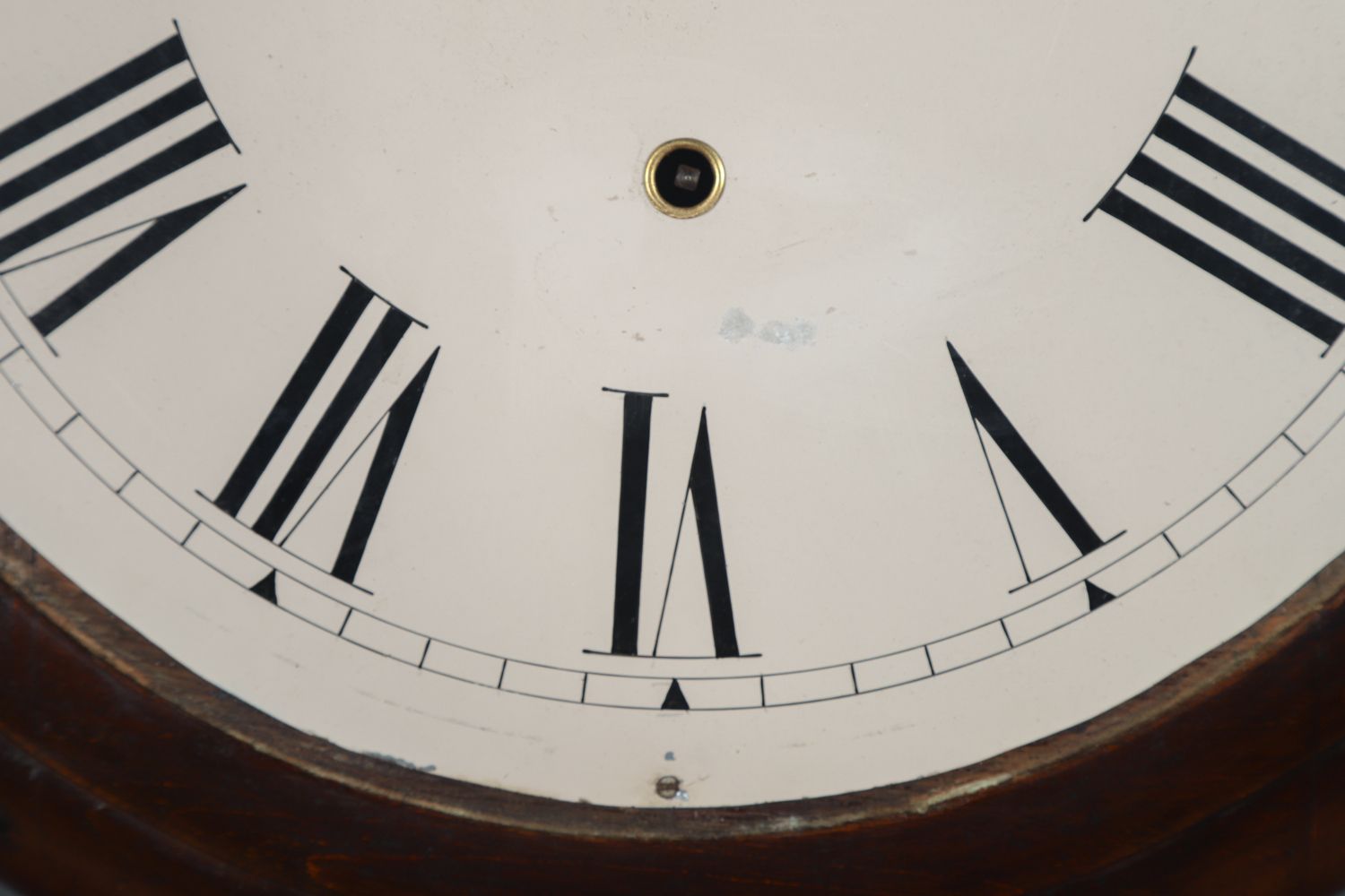 Antique 16" Mahogany Kitchen / Railway Station / School / Kitchen Round Dial Wall Clock (Timepiece) photo 395.0