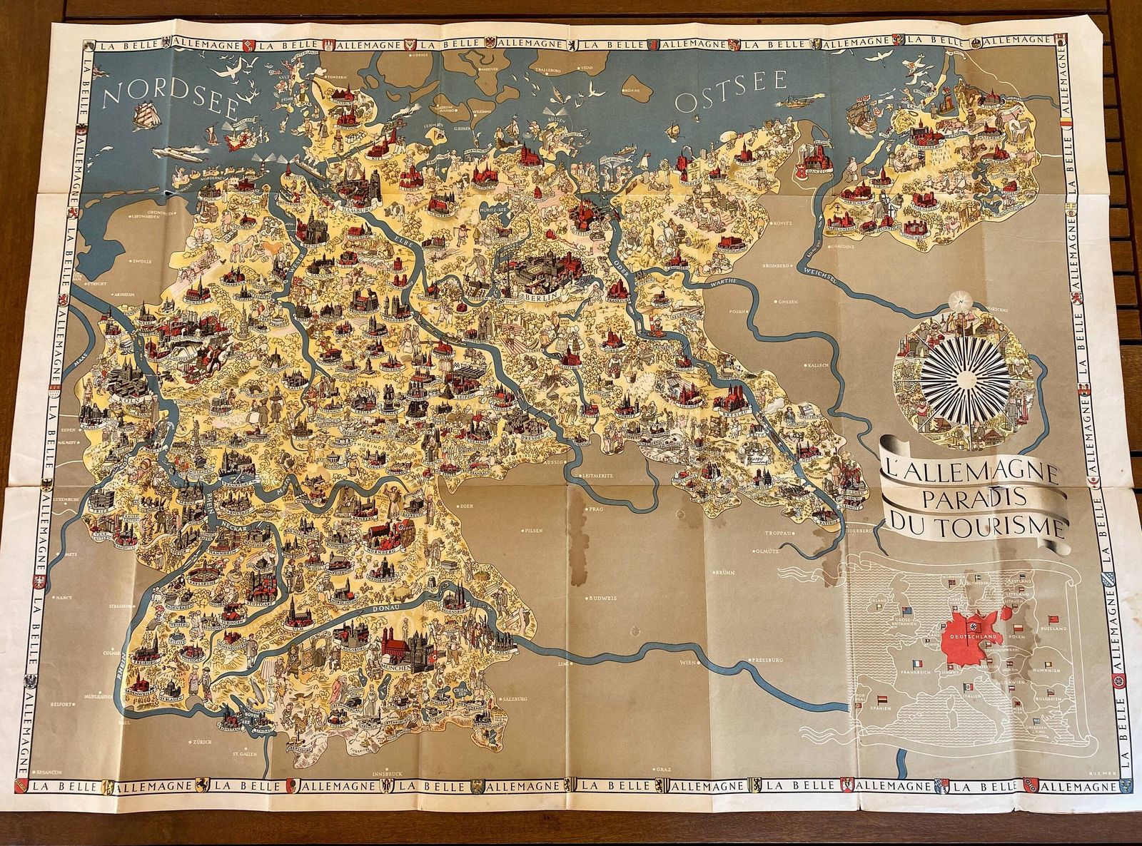 Vintage 1937 Paris Expo Map: German Pavilion Brochure photo furniture