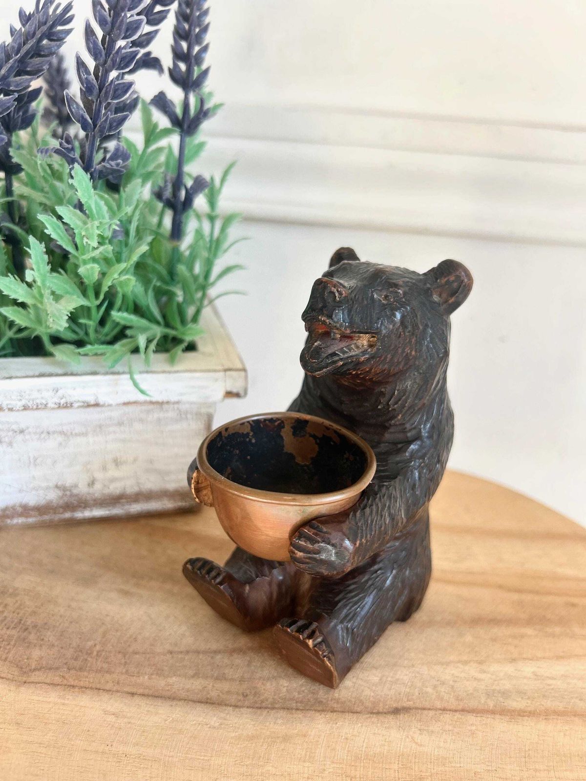 Antique Foret Noir Bear, Early 1900'scarved Black Forest Bear photo furniture