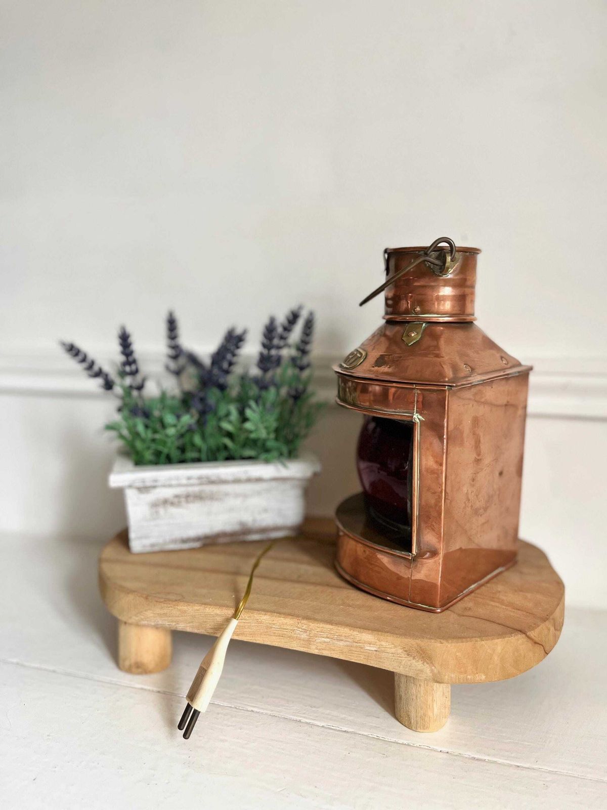 Vintage Ships Lantern, Tung Woo Hong Kong, Port Lamp, Copper Lamp photo vinterior