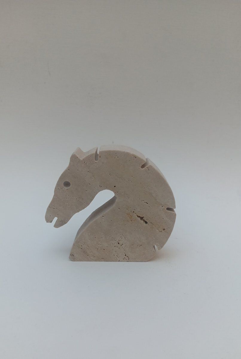 Italian Travertine Horse By Fratelli Mannelli, 1970s photo furniture