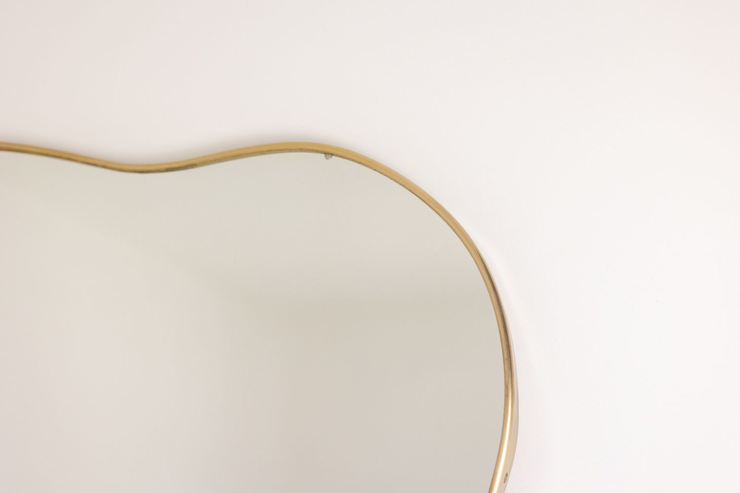 Pair Of Mirrors, Gio Ponti Style. Brass Frame. 1980s. photo vinterior