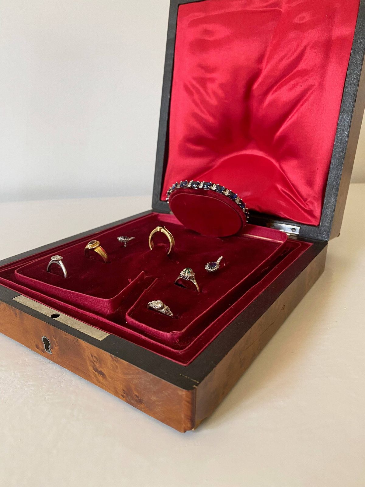 Antique Marquetry Jewelry Box, Napolean III, Wooden Box photo furniture