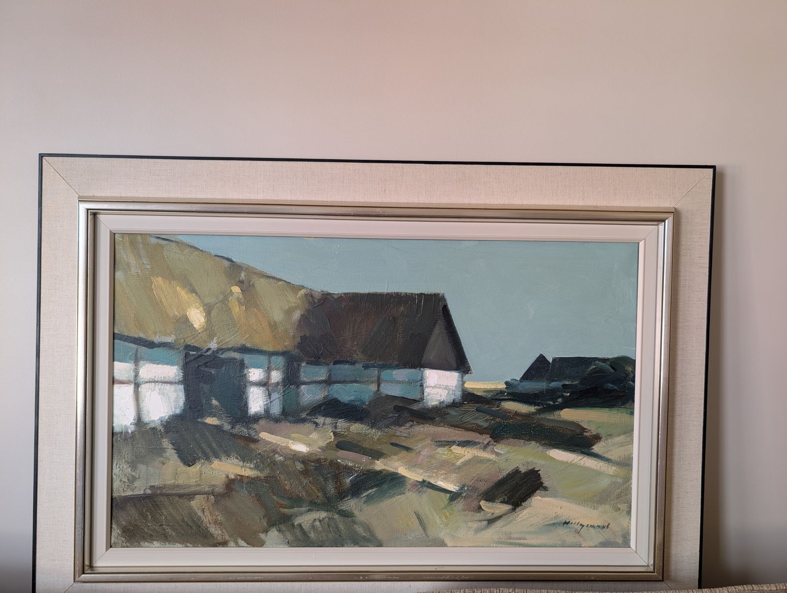 Swedish Vintage Landscape Art Oil Canvas Signed Bengt Hillgrund